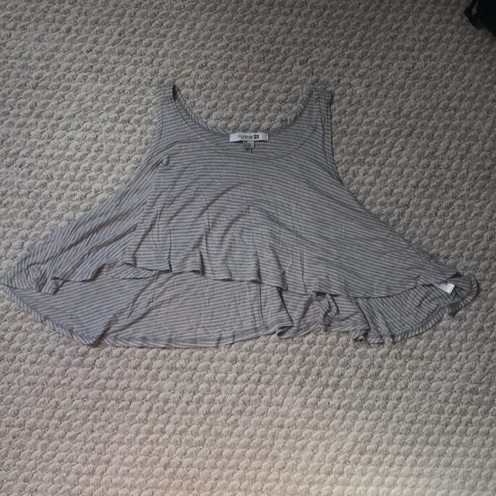 White and grey loose tank top